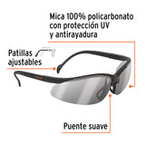 LENTES DE SEGURIDAD LIGEROS CON MARCO, AMBAR, ULTRALITE