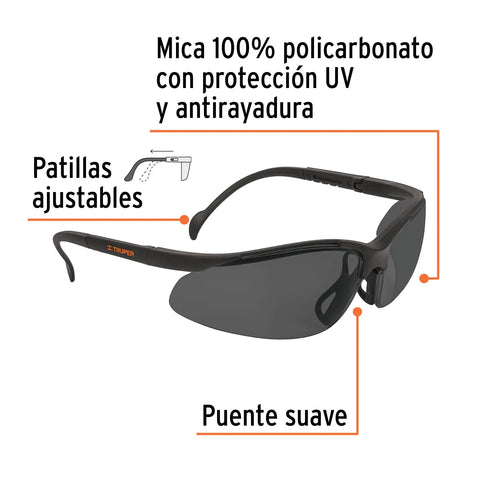 LENTE DE SEGURIDAD DEPORTIVO NEGRO