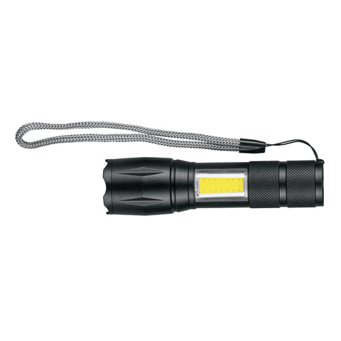 LINTERNA LED RECARGABLE DE ALUMINIO C/LUZ LATERAL 270LM