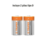 LINTERNA PLÁSTICA, LED, LUZ DIRECTA, 2 PILAS D, 180 LM