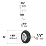 LLANTA NEUMÁTICA CON RIN 8", EJE