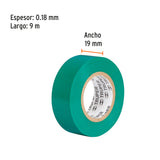 CINTA DE AISLAR # 22, 9 M, VERDE