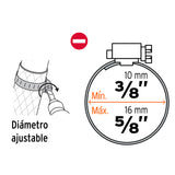 ABRAZADERA DE 10-16MM INOXIDABLE POR PIEZAS