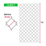 MALLA CICLÓNICA, CALIBRE 11, ABERTURA 69 X 69, 1 X 20 M