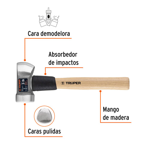 MARRO DEMOLEDOR 3 LIBRAS MANGO 12" TRUPER