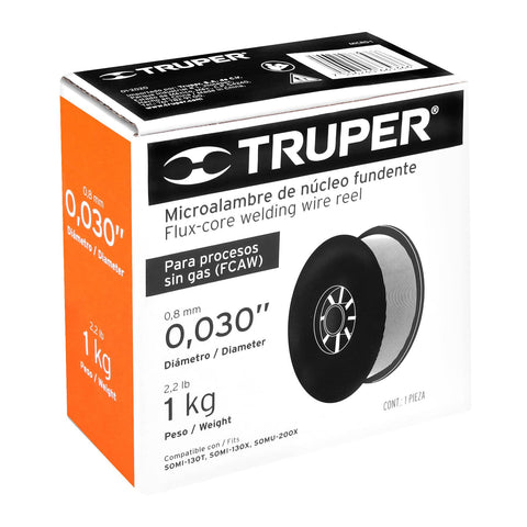 CARRETE DE MICROALAMBRE TUBULAR, SIN GAS DE 1 KG