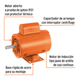 MOTOR MONOFASICO DE 1/4 HP BAJA TRUPER