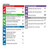 JUEGO DE ACCESORIOS PARA HERRAMIENTA ROTATIVA 121 PZ