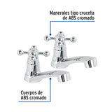JUEGO 2 LLAVES PARA LAVABO, ABS, MANERALES CRUCETA, BASIC