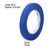 MASKING TAPE 1/2'X50 METROS, AZUL