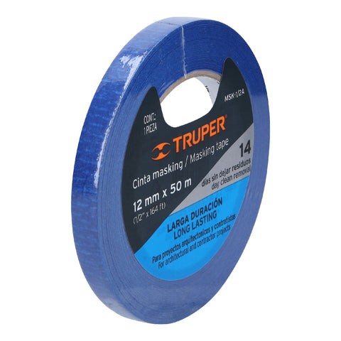 MASKING TAPE 1/2'X50 METROS, AZUL