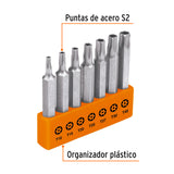 JUEGO DE 7 PUNTAS TORX CON SEGURO DE 2'