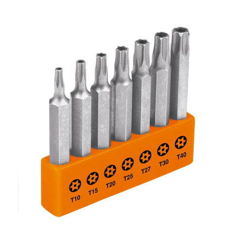JUEGO DE 7 PUNTAS TORX CON SEGURO DE 2'