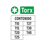 JGO DE PUNTAS TORX DE 2'MEDIDAS T10-T40