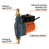 BOMBA DE AGUA CON PRESURIZADOR, 1/6 HP