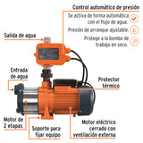 BOMBA PRESURIZADORA MULTIETAPAS 1/2 HP, TRUPER