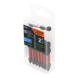 ESTUCHE CON 15 PUNTAS DE CRUZ PH2 DE IMPACTO LARGO 2", TRUPER
