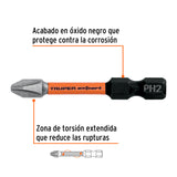 ESTUCHE CON 15 PUNTAS DE CRUZ PH2 DE IMPACTO LARGO 2", TRUPER