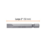 PUNTAS PARA DESARMADOR PLANAS, P31, LARGO2", 5/16" POR PAQUETE C/5 PIEZAS