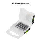 ESTUCHE CON 5 PUNTAS TORX T9 LARGO 1', TRUPER EXPERT