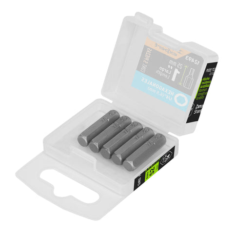 ESTUCHE CON 5 PUNTAS HEXAGONALES DE 1/4MM LARGO 1', EXPERT