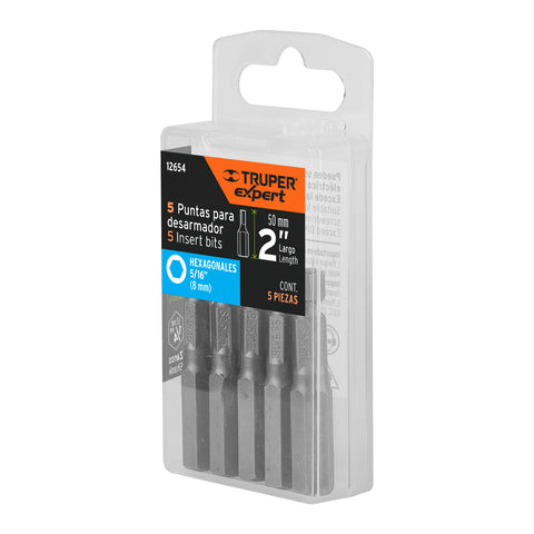 ESTUCHE CON 5 PUNTAS HEXAGONALES DE 5/16MM LARGO 2', EXPERT