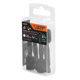 ESTUCHE CON 4 DADOS MAGNITICOS DE IMPACTO 3/8' LARGO 2-1/2'