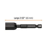 ESTUCHE CON 4 DADOS MAGNITICOS DE IMPACTO 3/8' LARGO 2-1/2'