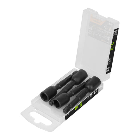 ESTUCHE CON 4 DADOS MAGNITICOS DE IMPACTO 3/8' LARGO 2-1/2'