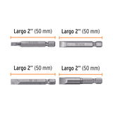 JUEGO DE 6 PUNTAS PLANAS COMBINADAS LARGO 2', EXPERT