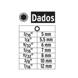 JUEGO DE DADOS MAGNÉTICOS PARA TALADRO, 14 PZAS EN BLISTER