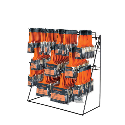 EXHIBIDOR DESPACHADOR CON 156 BROCHAS MANGO PLASTICO TRUPER
