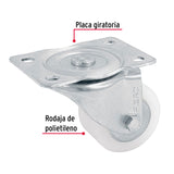 RODAJA POLIETILENO 2-1/2' PISADA 27MM RUEDA CON BALERO