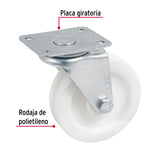 RODAJA POLIETILENO 3' PISADA 22MM RUEDA CON BUJE