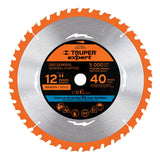 DISCO SIERRA 12' PARA MADERA, 40 DIENTES CENTRO 1', EXPERT