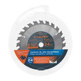 DISCO SIERRA 6-1/2 P/MADERA, 24 DIENTES CON CENTRO 5/8