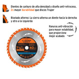 DISCO SIERRA 7-1/4' P/MADERA, 40 DIENTES CENTRO 5/8', EXPERT