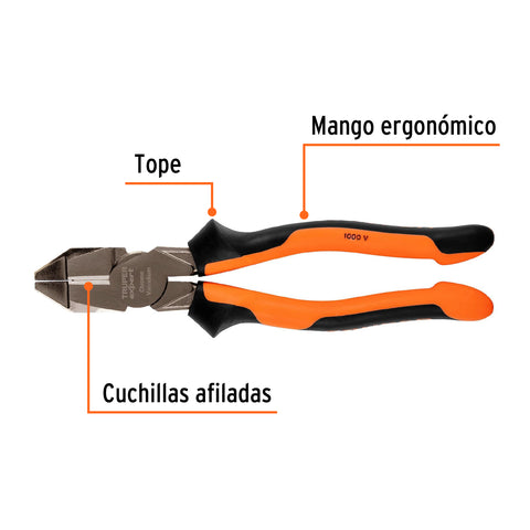 PINZAS DE ELECTRICISTA MANGO BICOLOR DE 9'