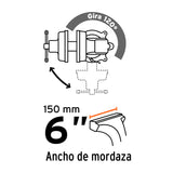 TORNILLO DE BANCO 6' TIPO EUROPEO DE HIERRO NODULAR, TRUPER