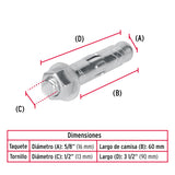 CAJA CON 25 TAQUETES EXPANSIVOS DE 1/2' CON TORNILLO, FIERO