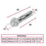 TAQUETE DE EXPANSIÓN, 1/4' CON TORNILLO