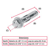 CAJA CON 100 TAQUETES EXPANSIVOS DE 5/16' CON TORNILLO,FIERO