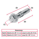 TAQUETE DE EXPANSIÓN, 5/16',CON TORNILLO