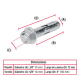 CAJA CON 25 TAQUETES EXPANSIVOS DE 5/8' CON TORNILLO, FIERO