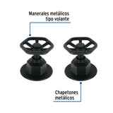 JUEGO DE 2 MANERALES PARA REGADERA, VOLANTE, NEGRO, TUBIG