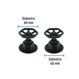 JUEGO DE 2 MANERALES PARA REGADERA, VOLANTE, NEGRO, TUBIG