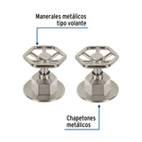 JUEGO DE 2 MANERALES PARA REGADERA, VOLANTE, SATMN, TUBIG