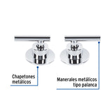 JUEGO DE 2 MANERALES PARA REGADERA, PALANCA, CROMO, TUBIG