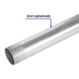 TUBO 1-1/4 DE ACERO GALVANIZADO 3M PARA PARED GRUEGA