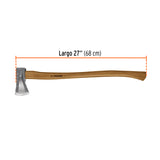 HACHA PARA RAJAR MADERA 2-1/4 LB, MANGO HICKORY 28', TRUPER